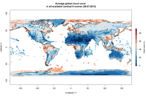     Average global cloud cover in Landsat 8 data